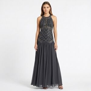 NWT Sue Wong Beaded Halter Gown Sz 4/6